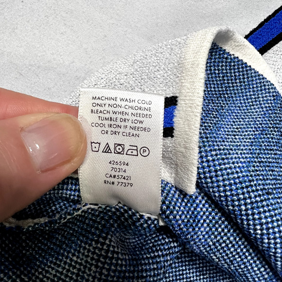 Ann Taylor Womens XL Blouse White Blue Green Stripe Off The Shoulder Boho Casual - Picture 7 of 11